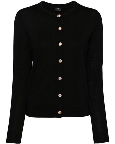 PS by Paul Smith Knitted Cardigan Button - Black