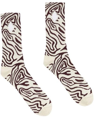 Marcelo Burlon Zebra-stripe Socks - White
