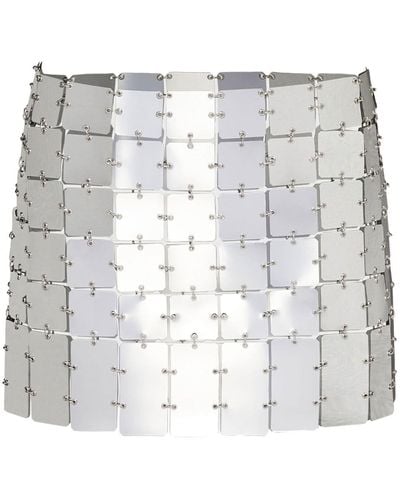 Prada Maxi-sequin Chainmail Miniskirt - Metallic
