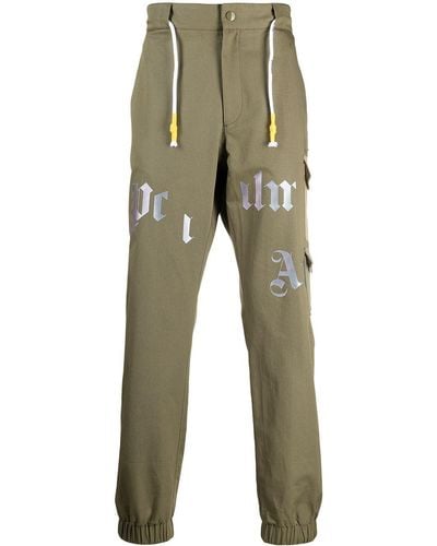 Palm Angels Logo-print Cargo Trousers - Green