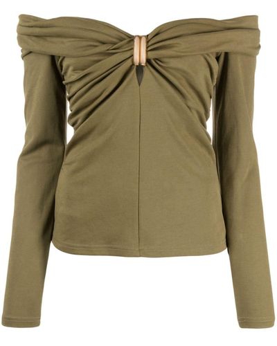 Acler Perrot Off-shoulder Top - Green