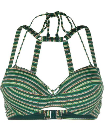 Marlies Dekkers Top bikini a righe Holi - Verde