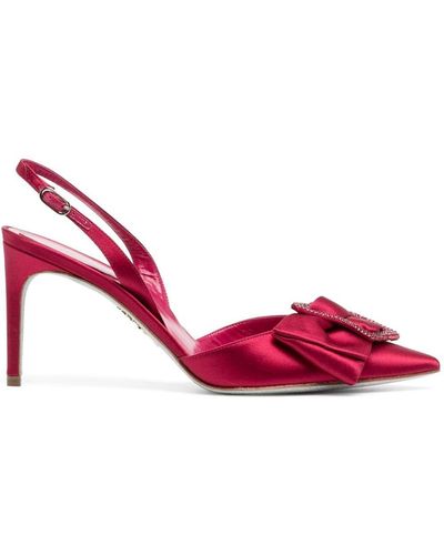 Rene Caovilla 70mm Crystal-embellished Leather Sandals - Pink