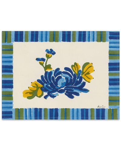 Lisa Corti Set di 4 tovagliette rettangolari Tea Flower - Blu