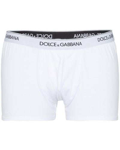 Dolce & Gabbana Pack de dos bóxeres con logo en la cinturilla - Blanco