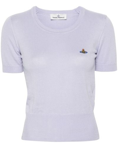 Vivienne Westwood T-shirt Met Borduurwerk - Paars