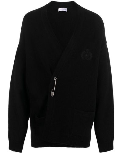 Balenciaga Crest-motif Wrap Cardigan - Black