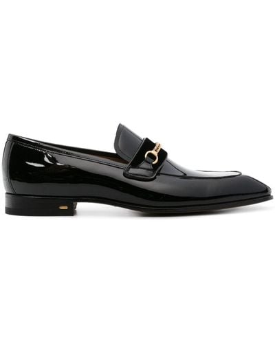 Tom Ford Bailey Chain-detail Leather Loafers - Men's - Calf Leather/brass - Black