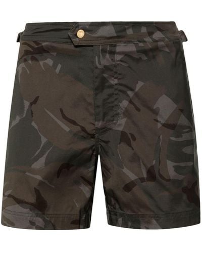 Tom Ford Camouflage-pattern Swim Shorts - Grey