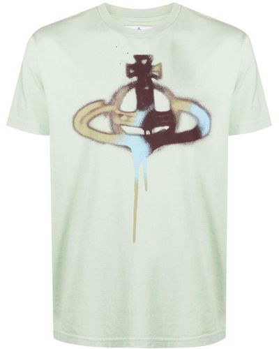 Vivienne Westwood T-shirt Met Print - Blauw