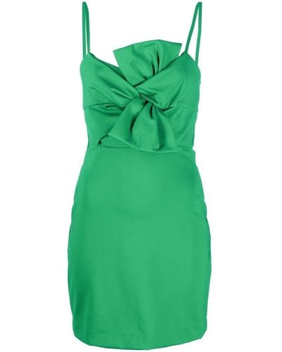 P.A.R.O.S.H. Renny Bow-detail Mini Dress - Green