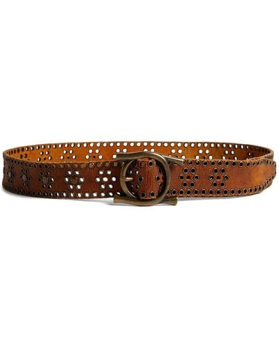 DSquared² Eyelet-embellished Leather Belt - Brown