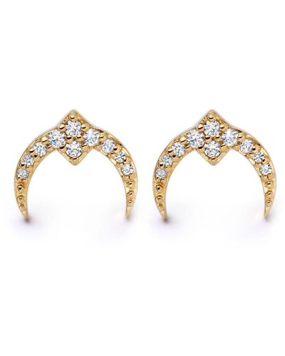 Astley Clarke Gold Luna Light Stud Earrings - Metallic