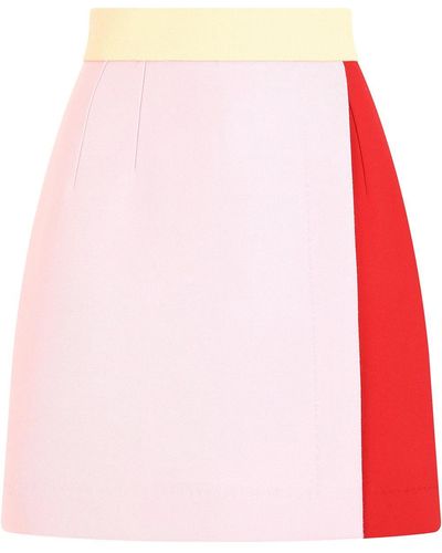 Dolce & Gabbana Colour-block High-waisted Skirt - Pink
