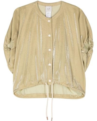 Alysi Lurex Buttoned Blouse - Natural