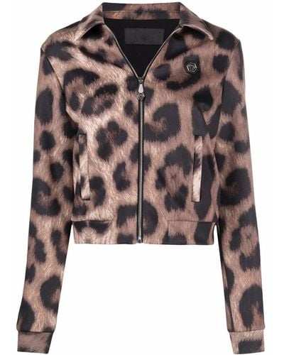 Philipp Plein Leopard-print Jacket - Brown
