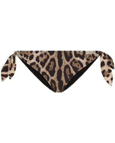 Dolce & Gabbana Bikinihöschen mit Leoparden-Print - Braun