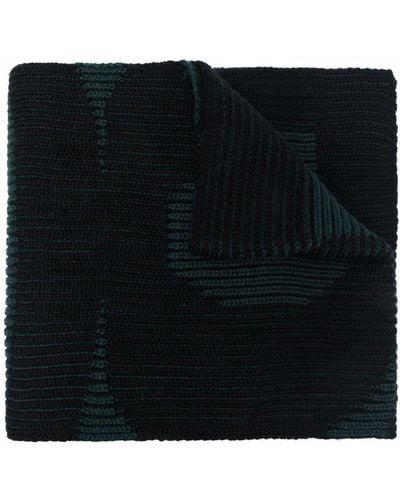 Balenciaga Écharpe en maille à logo - Noir