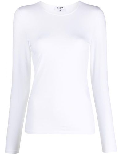 Filippa K Camiseta con manga larga - Blanco