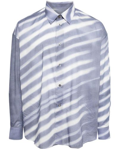 Paul Smith Morning Light-print Cotton Shirt - Blue