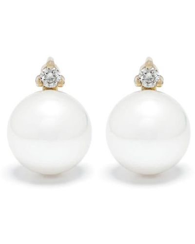 Mizuki 14kt Yellow Gold Sea Of Beauty Essentials Pearl And Diamond Earrings - White