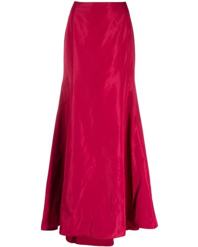 Polo Ralph Lauren Taffeta Mermaid Maxi Skirt - Red