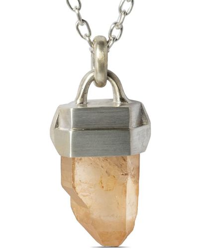 Parts Of 4 Talisman Iron-quartz Pendant Necklace - Metallic