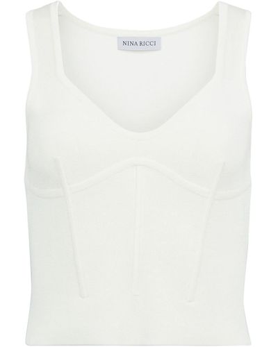 Nina Ricci Haut à design de corset - Blanc