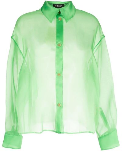 A.W.A.K.E. MODE Chemise à effet de transparence - Vert