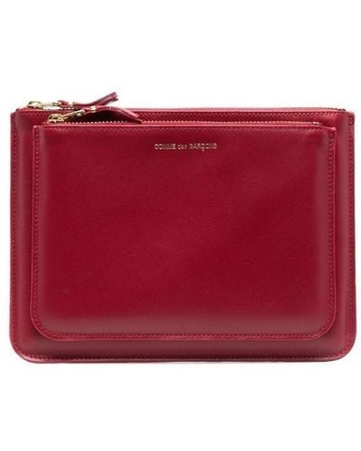 Comme des Garçons Double-zip Leather Wallet - Red