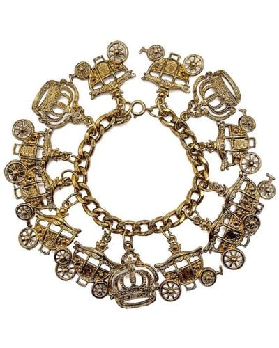 JENNIFER GIBSON JEWELLERY Vintage Statement Coronation Charm Bracelet 1990s - Metallic