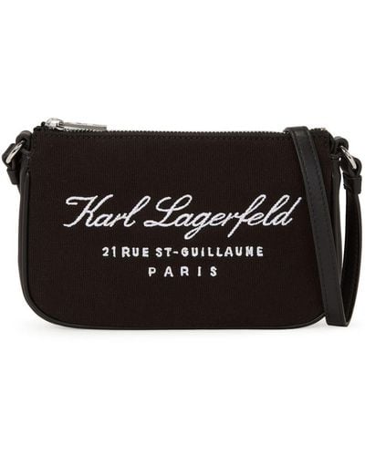 Karl Lagerfeld Hotel Karl Canvas Clutch Bag - Black