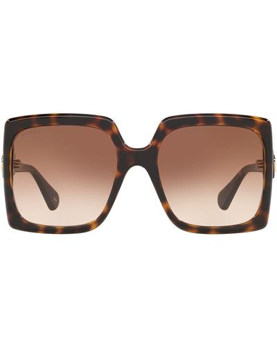 Gucci Oversized Square-frame Sunglasses - Brown