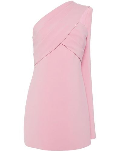 Elie Saab One-shoulder Crepe Minidress - Pink