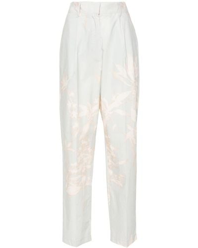Forte Forte Floral Poplin Tapered Trousers - White