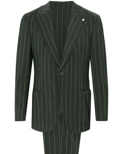 Luigi Bianchi Striped Single-breasted Suit - Green