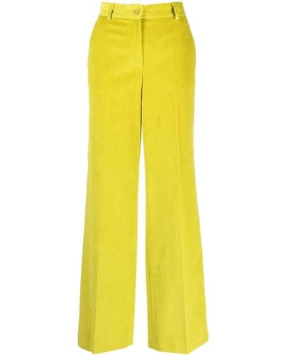 P.A.R.O.S.H. High-waisted Corduroy Trousers - Yellow