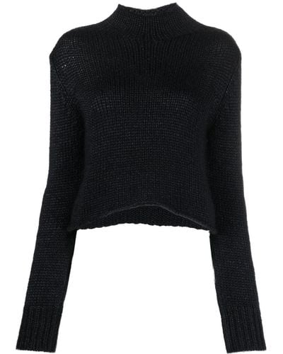 Forte Forte Mock-neck Cropped Sweater - Black