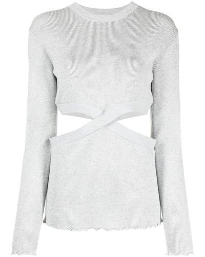 3.1 Phillip Lim Cut-out Ribbed Jumper - White