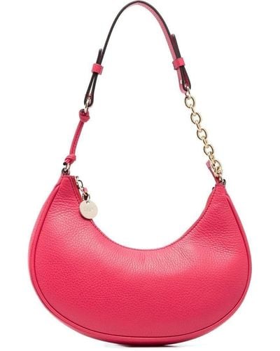 Red(V) Chain-link Leather Shoulder Bag - Pink