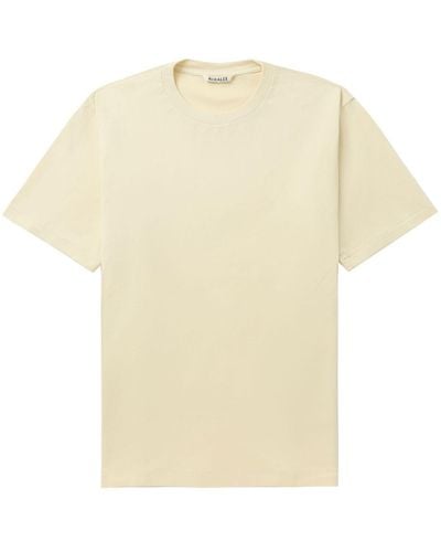 AURALEE Crew-neck Cotton T-shirt - Natural