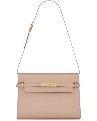 Saint Laurent Manhattan Leather Shoulder Bag - Pink