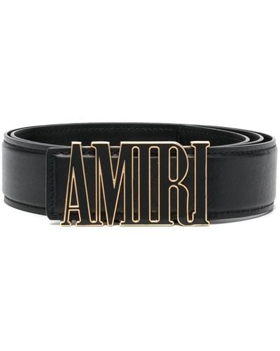 Amiri Logo-plaque Leather Belt - Black