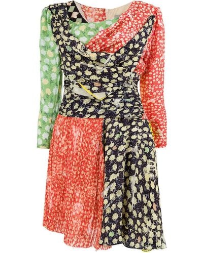 Preen By Thornton Bregazzi Short Printed Dress - Multicolor