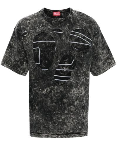 DIESEL Camiseta T-BOXT con abertura - Negro