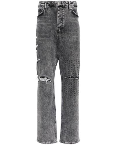 Ksubi Gerade Jeans im Distressed-Look - Grau