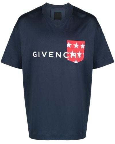 Givenchy T-shirt en coton à logo imprimé - Bleu
