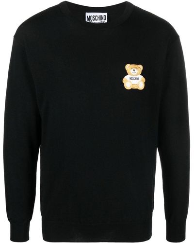 Moschino Teddy Bear Logo-embroidered Sweater - Black
