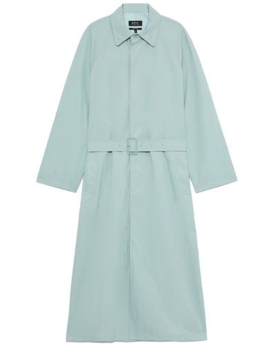 A.P.C. Garance Belted Trench Coat - Blue