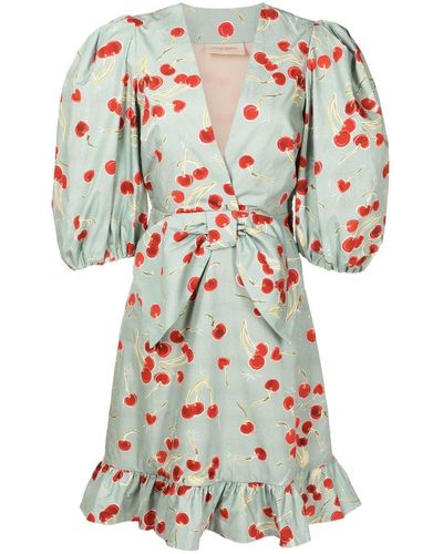 Adriana Degreas Cherry Bomb Tie-waist Dress - White